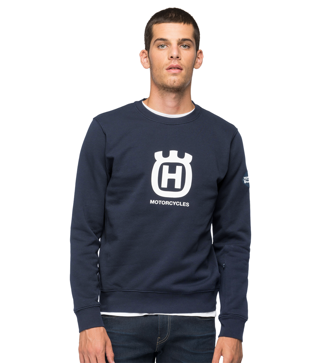 コットンクルーネック スウェットシャツ REPLAY FOR HUSQVARNA 詳細画像 ロイヤルブルー 1